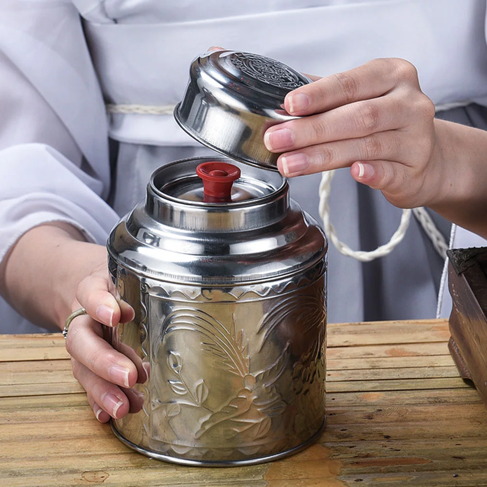 Stainless Steel Tea Canister Premium Metal Container for Loose Leaf Sealing Storage Jar Dustproof Insectproof Kitchen Candy