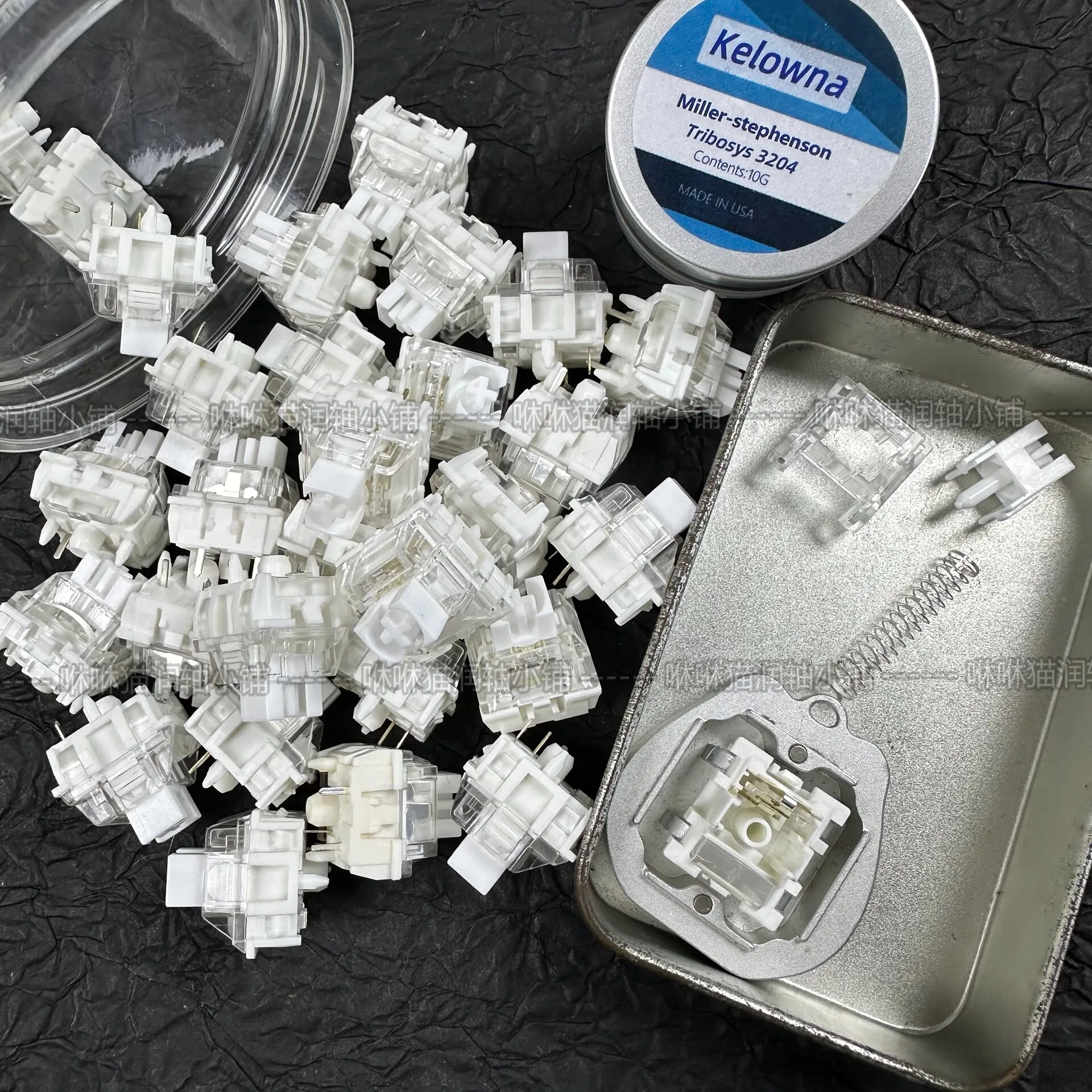 Custom Hand-Finished Blazing Snow Themed Switch, Precision Polished Fiery Frost Mechanical Keyboard Upgrade Gift