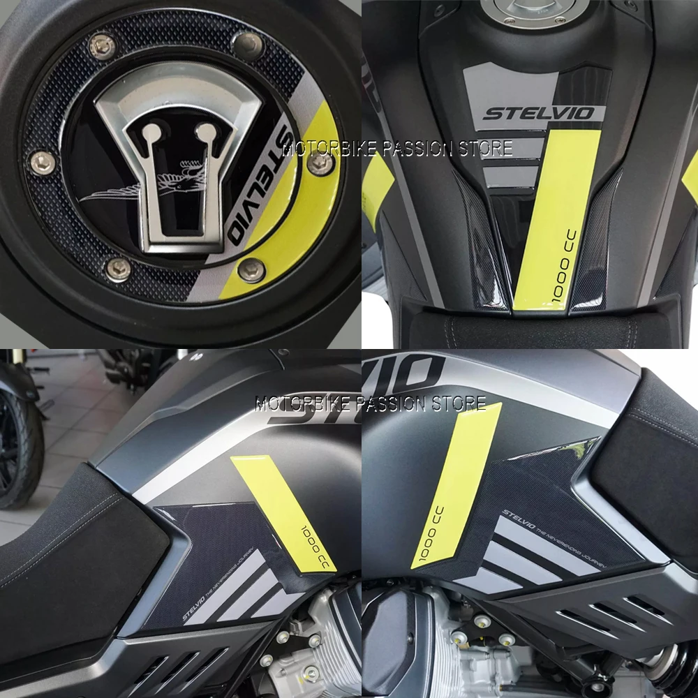 Untuk Moto Guzzi Stelvio Aksesori stiker pelindung sepeda motor baru Kit stiker Resin epoksi gel 3D 2024