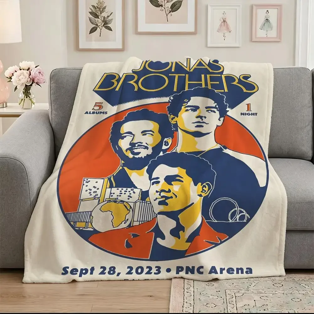 Custom Music J-Jonas B-Brothers Throw Soft Warm Flannel Blanket, Multi-use Throw For Bed Sofa Office, Air Conditioning Nap Blank