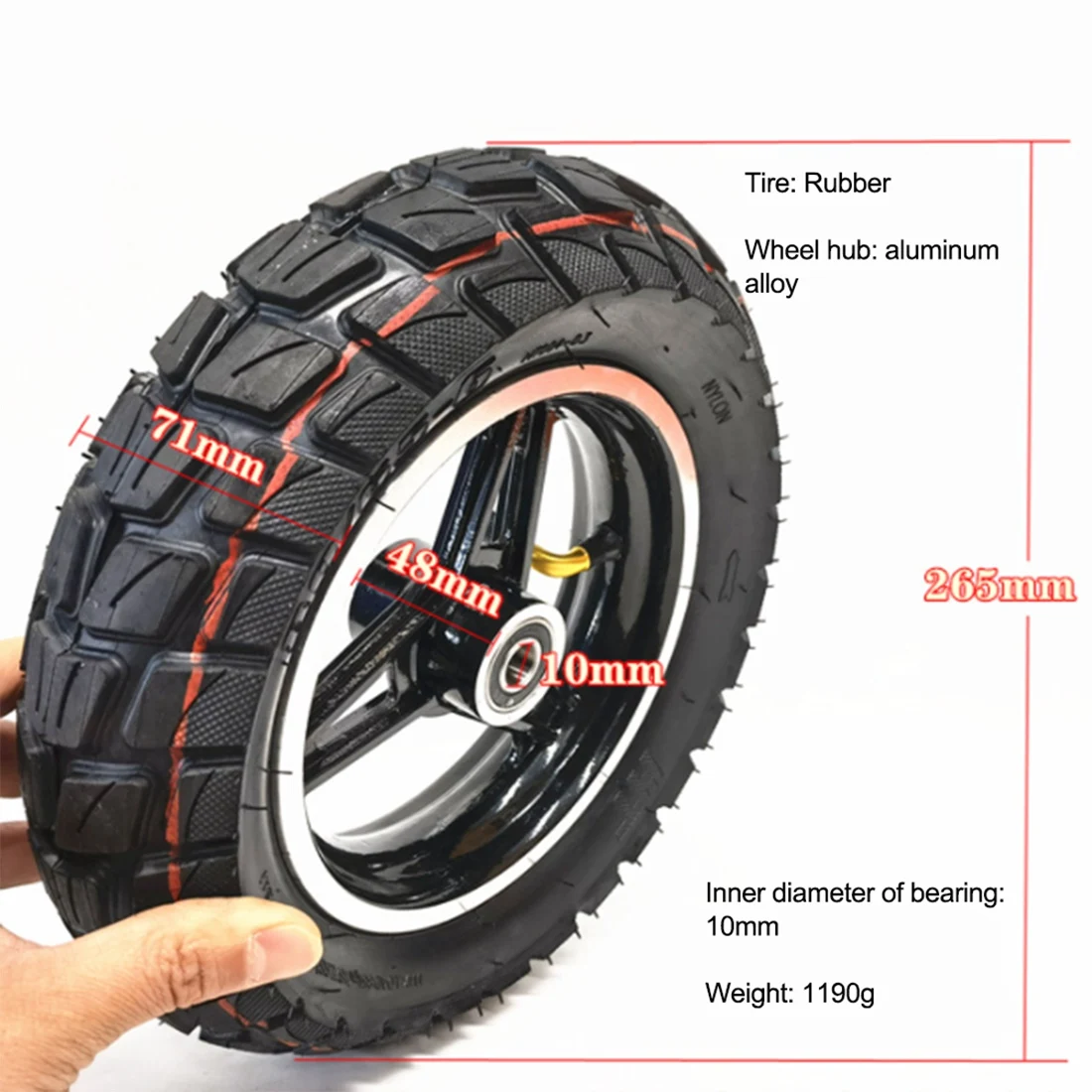 

A74K-80/65-6 Tire Upgrade 10 Inch 80 65 6 Off-Road Tubeless Tires Tyre Fit For 10Inch Electric Scooter