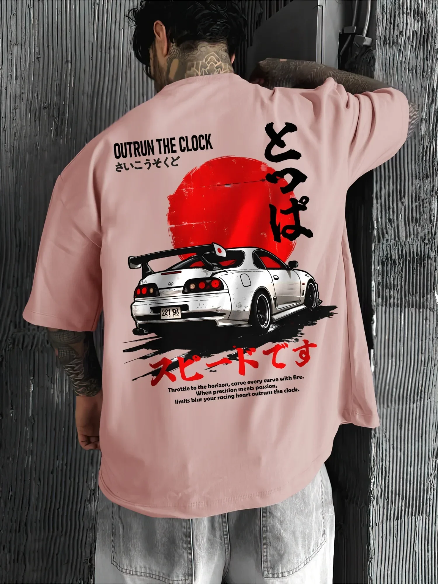 Car Outrun The Clock Graphic T-Shirt Men Women Streetwear Short Sleeve Cotton Racing Aesthetic Urban Style Tee Tops