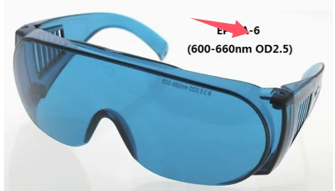 

Laser safety glasses for red light 600-660nm OD2.5