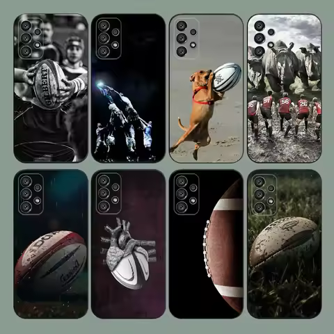 Rugby Sport Phone Case For Samsung Galaxy A20,A21s,A22,A31,A32,A52,A53,A72,73,A80,A91 Soft Black Cover