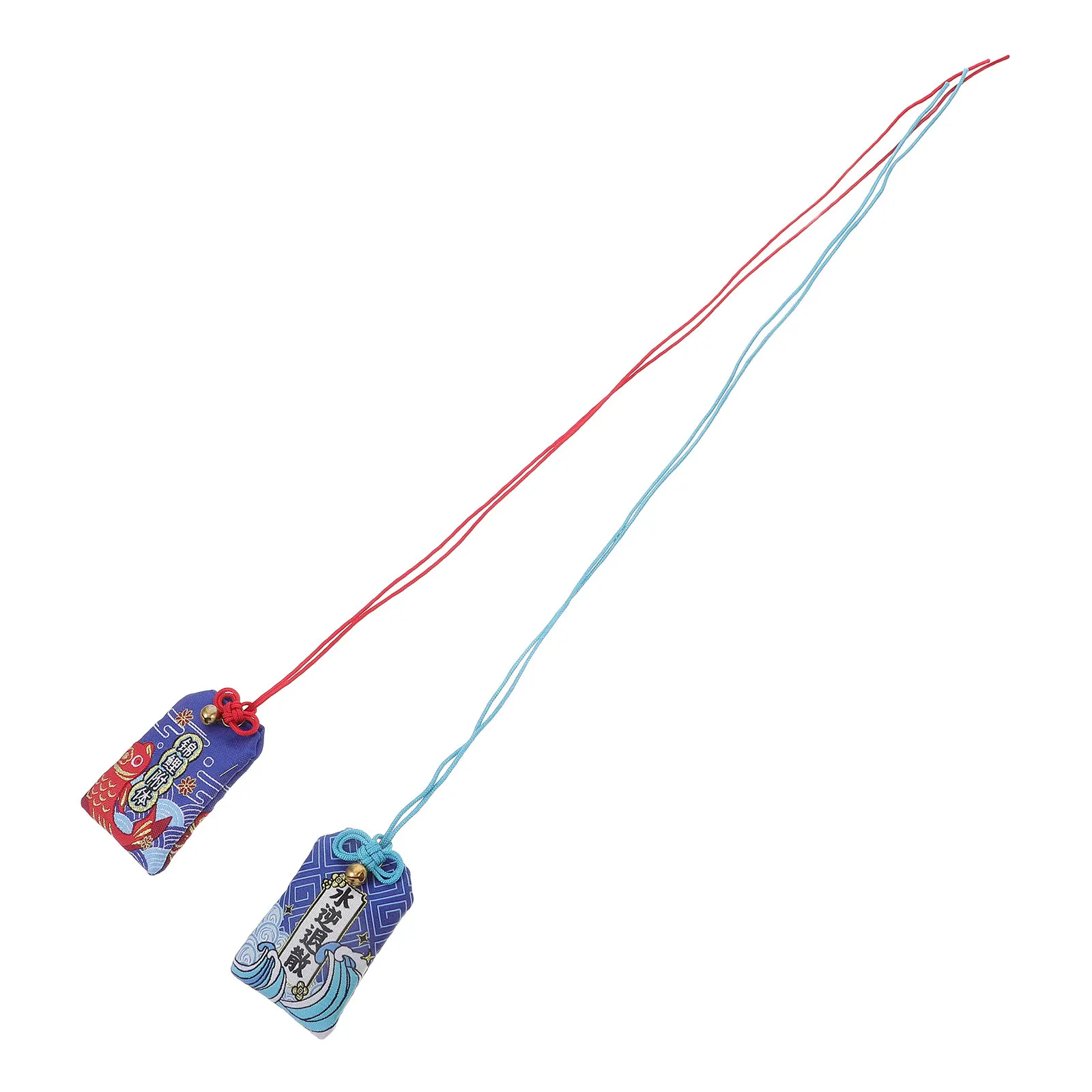 2Pcs Japanese Omamori Amulet Embroidered Koi Fish Lucky Charm Blessing Bag Wealth Hanging Pendant Omamori Charm