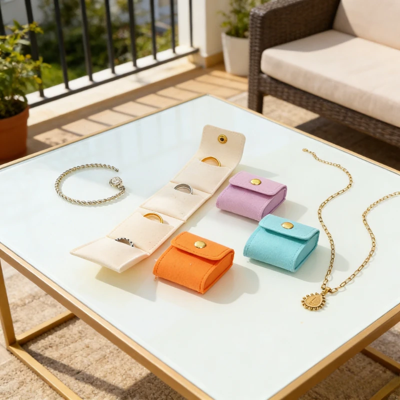 

1 шт. Портативная складная сумка-органайзер для украшений в стиле Ins, бархатный контейнер для демонстрации и упаковки ювелирных изделий