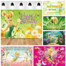 Disney Wonderful Fairy Tinker Bell Baby Gifts Birthday Party Banner Backdrop Custom Kid Room Photography Poster Decor Background
