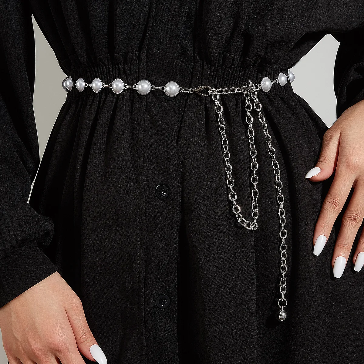

New Rhinestone Waist Chain Metal Accessories Belt Ins with Skirt Dress Waist Chain Decorative Thin Belt Tide Belt for Women