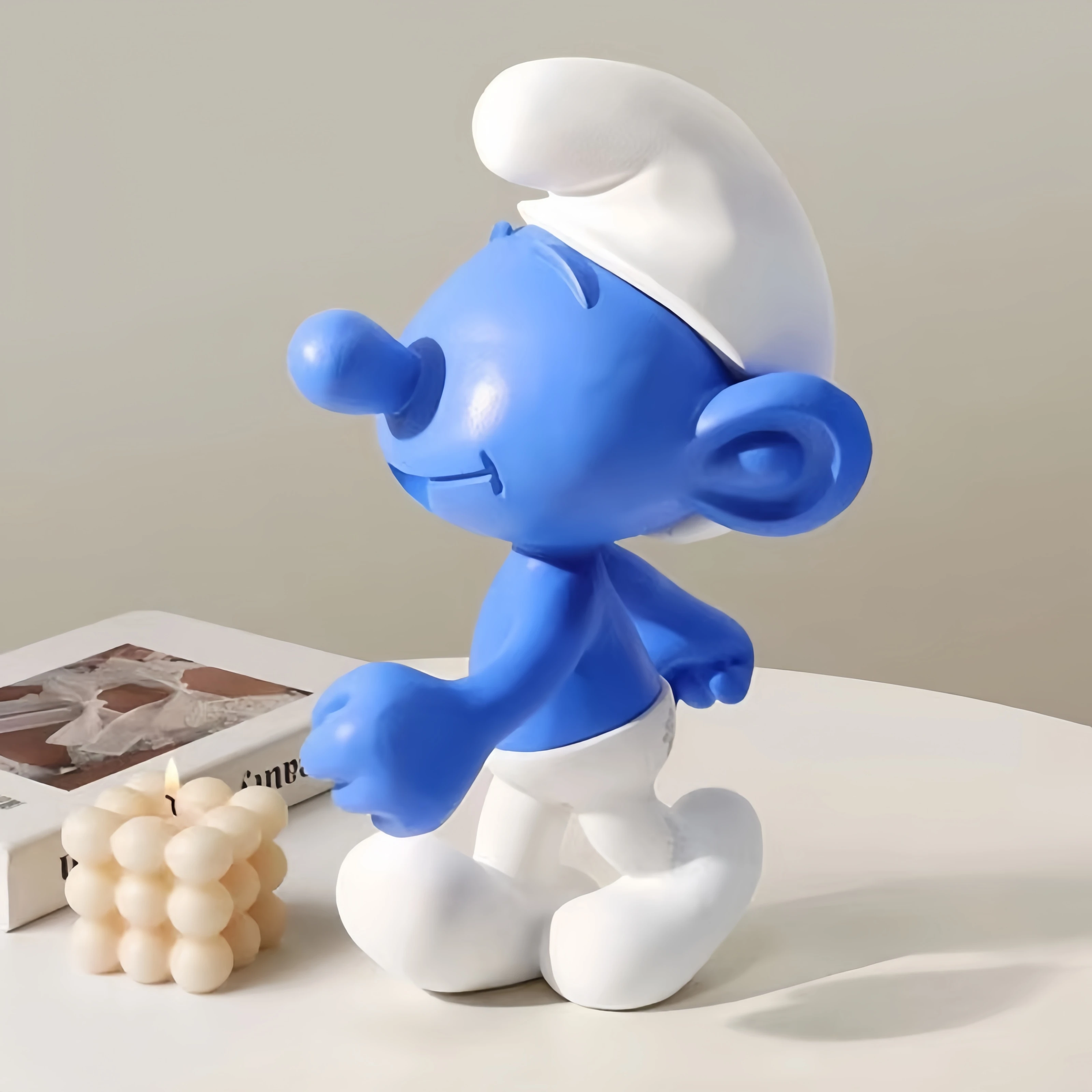 Smurf Figure Cute Cartoon Doll Natural Resin Material Model Collection Handmade Birthday Gift Life Beautification Decoration Toy