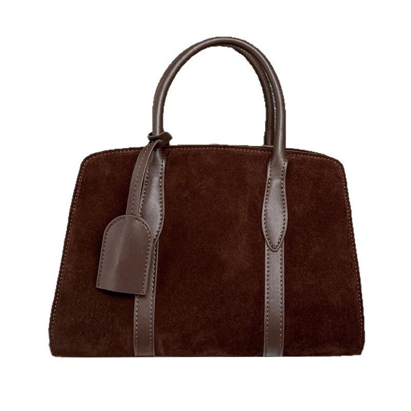 

Matte Suede Genuine Cow Leather Women's Shoulder Crossbody Bag Luxury Designer High Quality Commute Female Handbag for Woman New