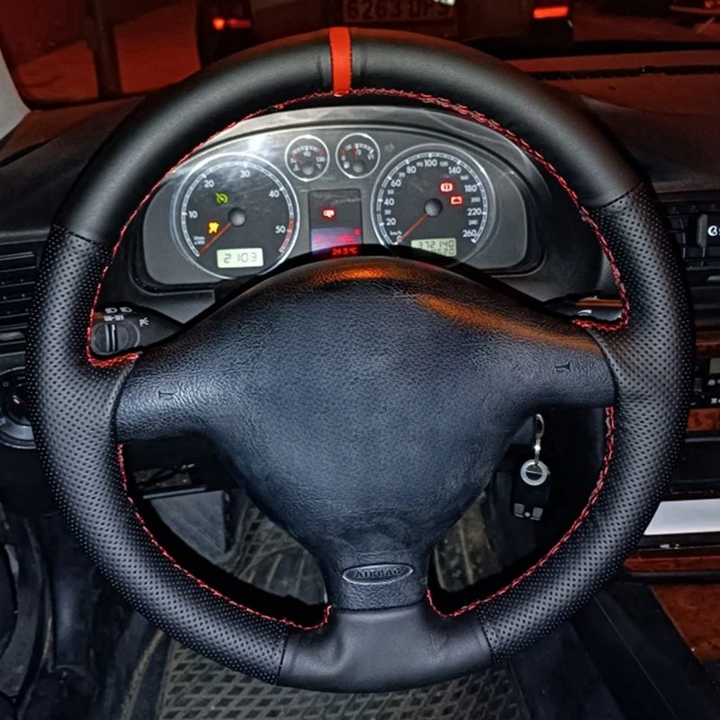 

Оплетка на руль автомобиля, чехол из натуральной кожи на заказ для Volkswagen Golf 4 1998-2004 Passat B5 1996-2005 сиденье для Polo Leon