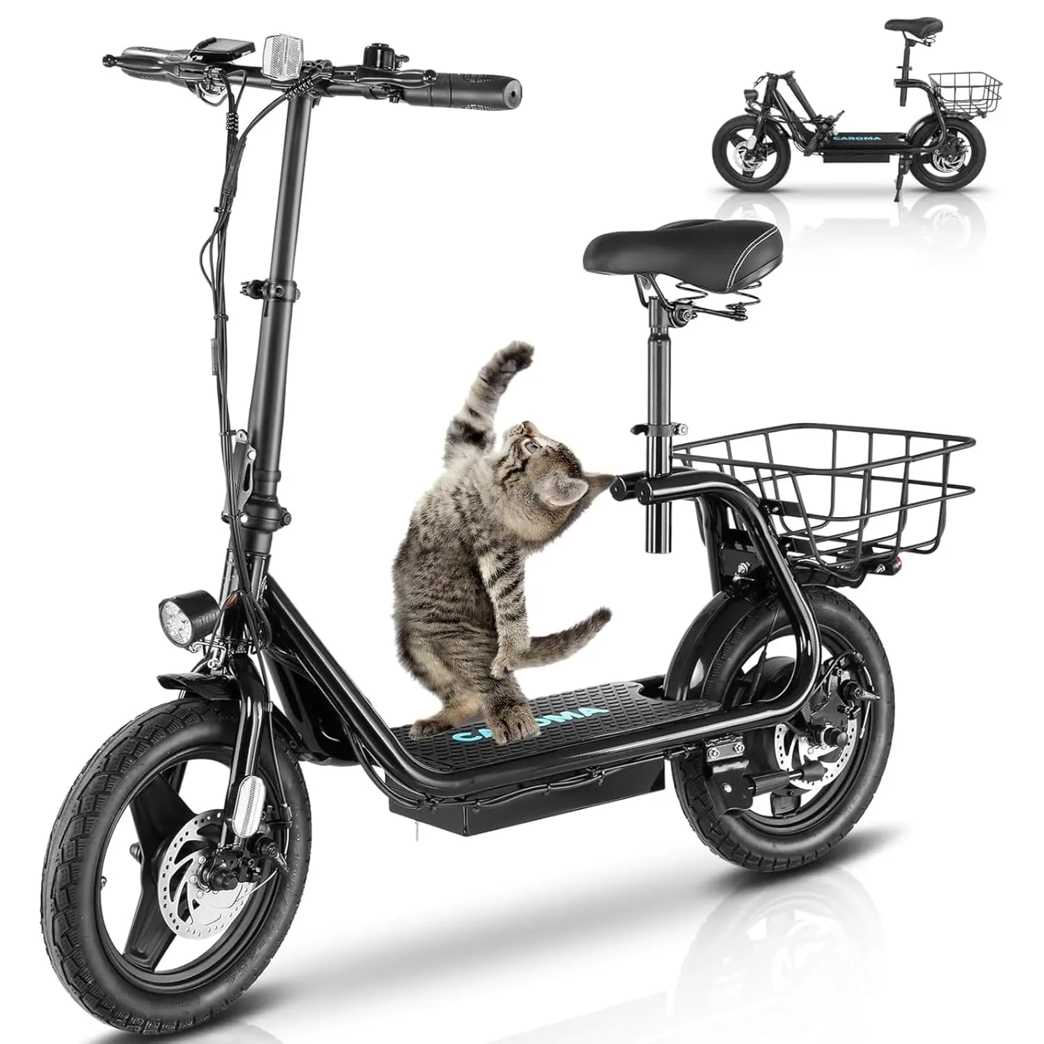 

Электрические самокаты Peak мощностью 1200 Вт с сиденьем, электрические самокаты для взрослых с корзиной, шина 14 дюймов, аккумулятор 500 Втч, 30 миль, по индивидуальному заказу