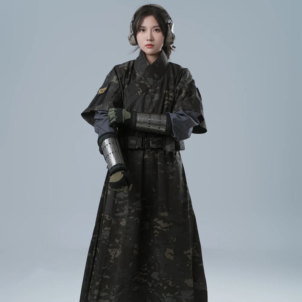 Yuanming funda camuflaje estilo chino mejorado cortavientos - imagen 2