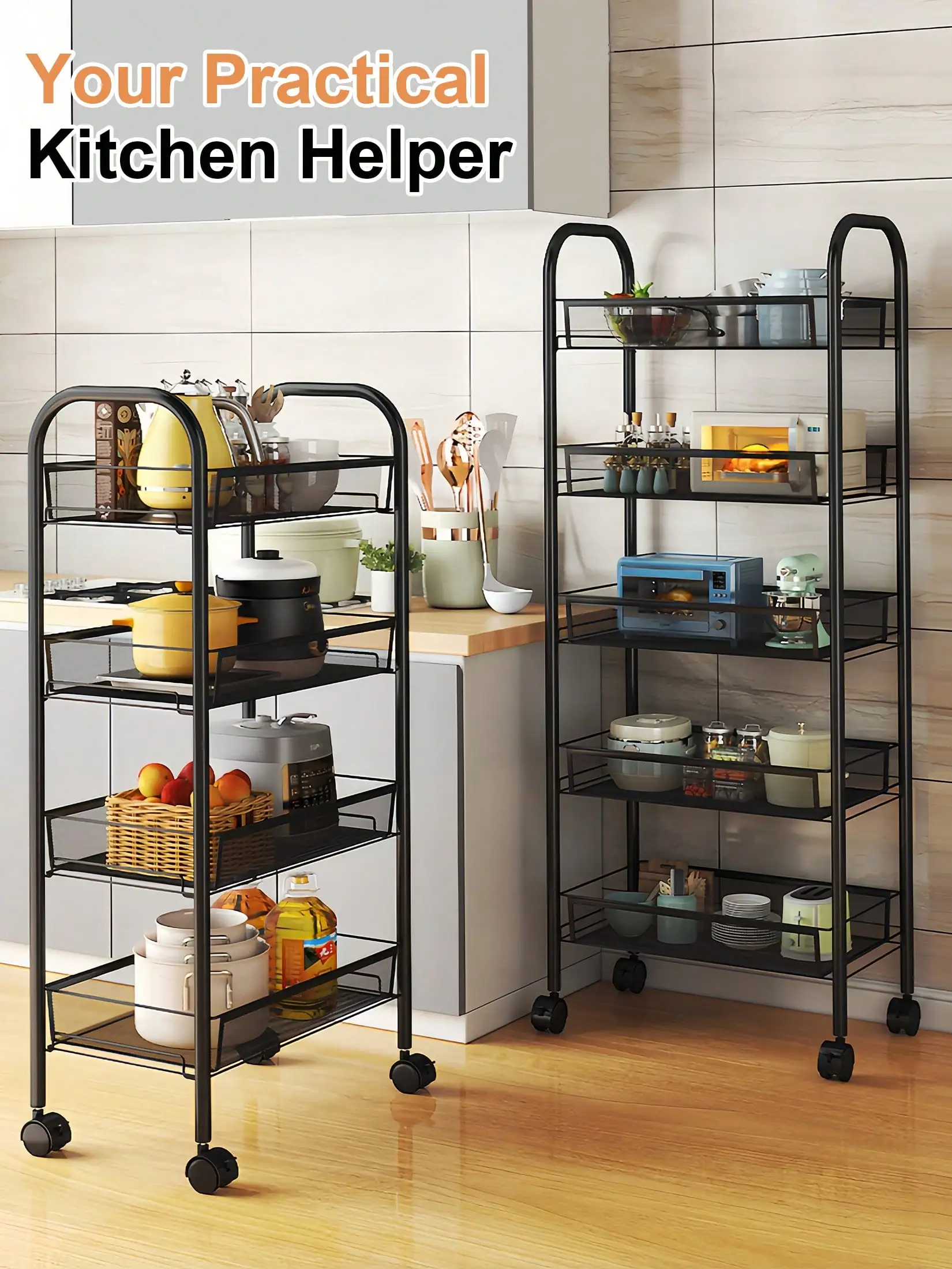Five-Tier Rolling Storage Cart — product detail 4