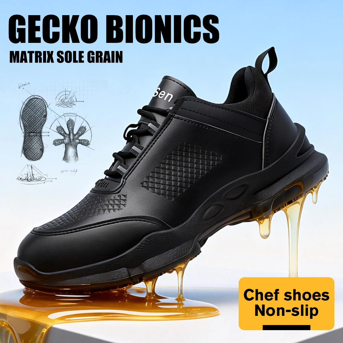 Waterproof Oil Proof Resistant Non-Slip Kitchen Work Shoes Lightweight Anti-Fatigue Chef Shoes Restaurant Cooking Footwears