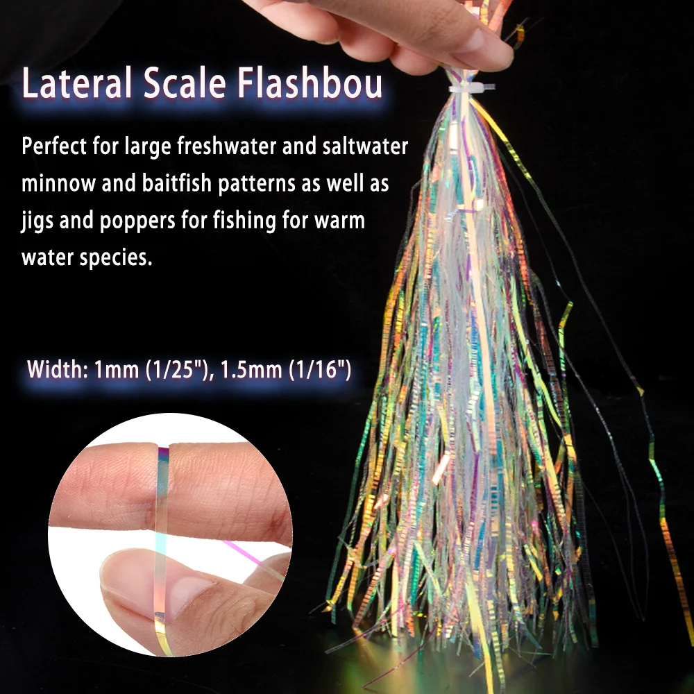 Lateral Scale Flashbou Strands Saltwater Bucktail Spinnerbait Minnow Jigs Streamer Flies Fishing Lure Baits Fly Tying Materials