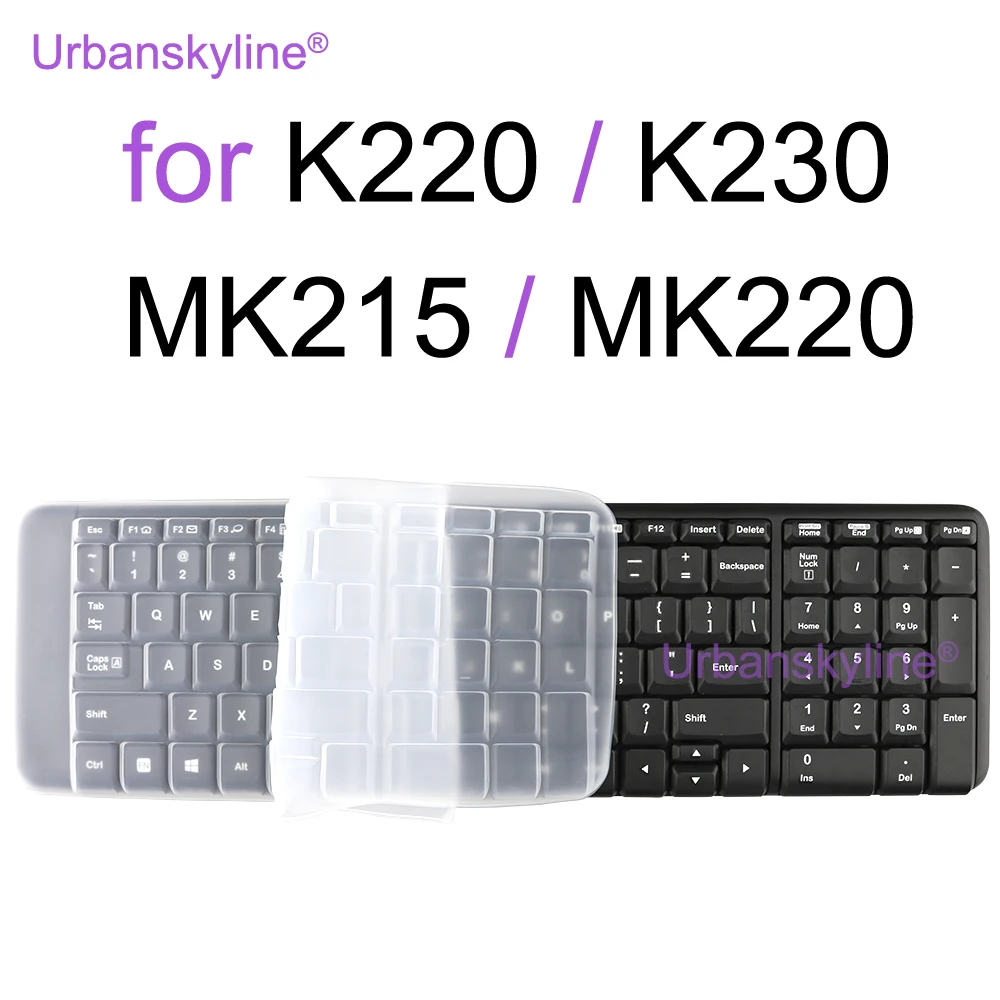 

Чехол для клавиатуры Logitech MK220 MK215 K220 K230 для Logi, защитный чехол, прозрачный силиконовый чехол, аксессуары