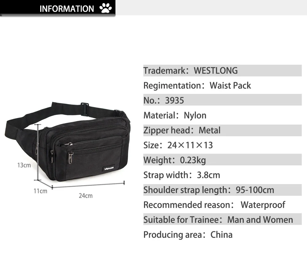 Waist Pack Casual Functional Fashion Men Waterproof Fanny Pack Women Belt Bum Bag Male Phone Wallet Pouch Bags Unisex waist sac