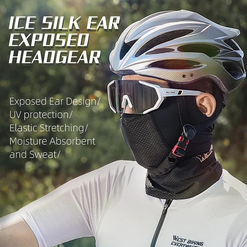 WEST BIKING Cycling MTB Motorcycles Helment Inner Sun Visor Caps Full Face Balaclava Mask With Ear Opening Cooling Sport Gear