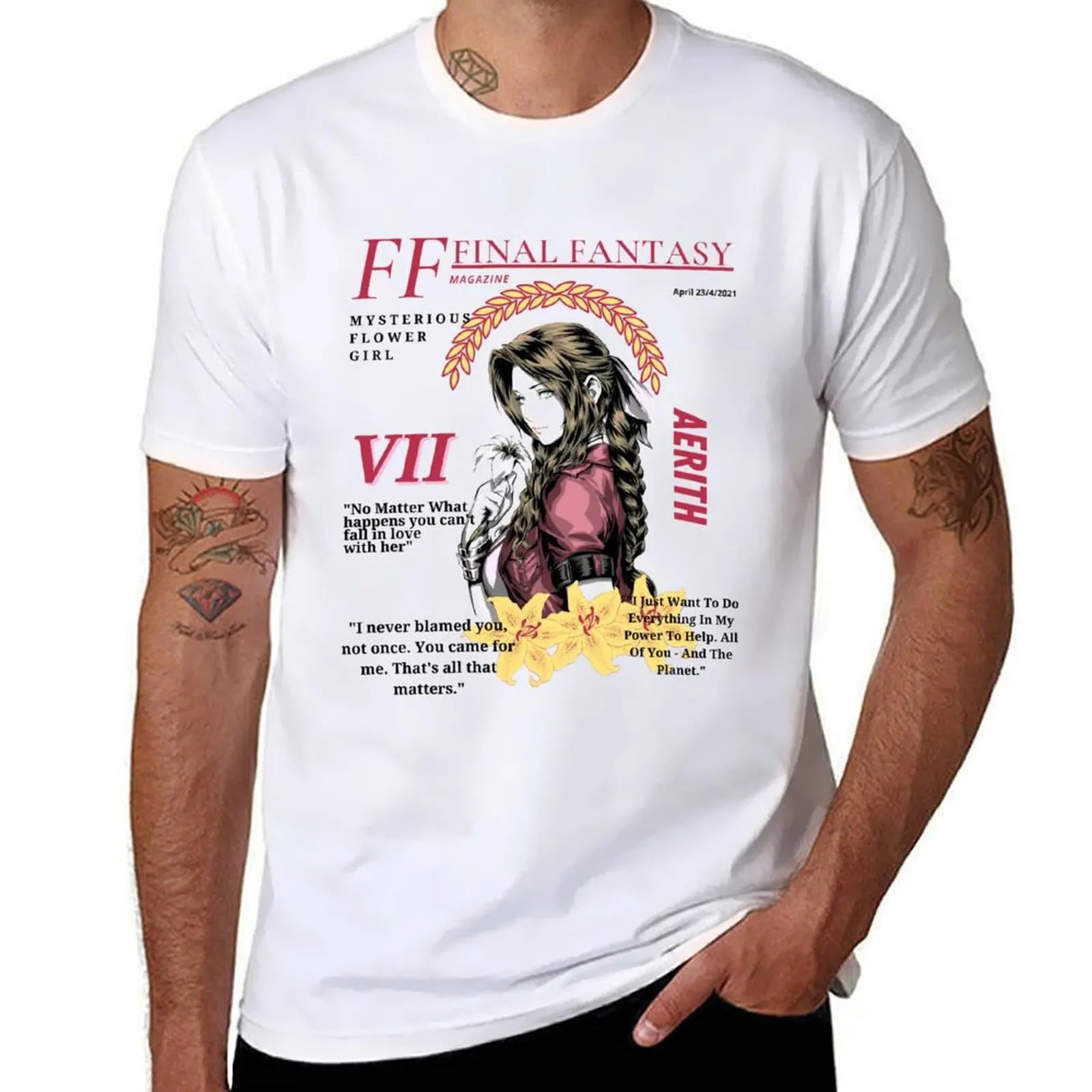 

Aerith Gainsborough FF7 Magazine T-Shirt t shirts designer funny t shirts dark humor T-Shirt
