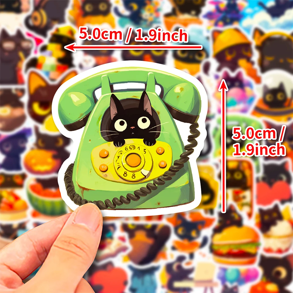 

10/30/50pcs Cute Cartoon Black Cat Stickers Kawaii Decals Decoration DIY Skateboard Laptop Suitcase Graffiti Sticker Fun for Toy