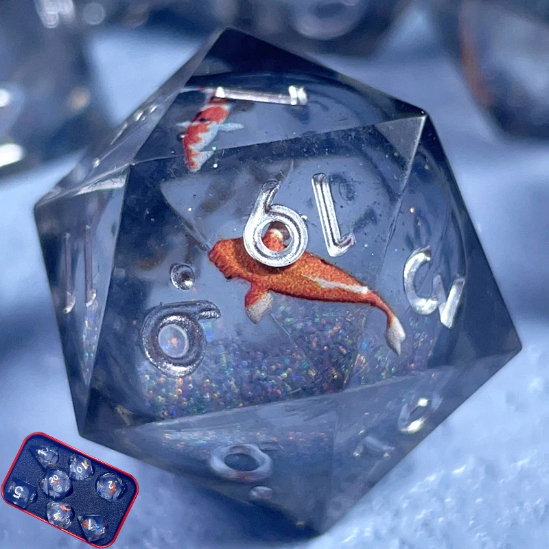 

7 шт., наборы кубиков Quicksand Sharp Edge DND, многогранные для COC, ролевая игра, Dungeons и драконы, аксессуары для ролевых игр, настольных игр