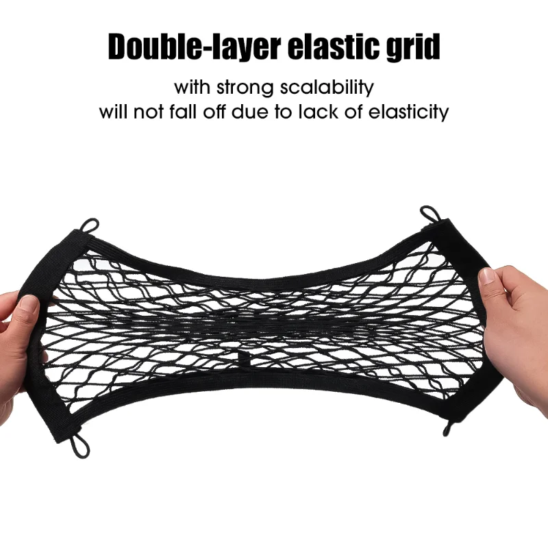 Universal Auto Back Rear Trunk Storage Net Seat Elastic String Net Sticker Multifunctional Net Storage Bag Interior Accessories