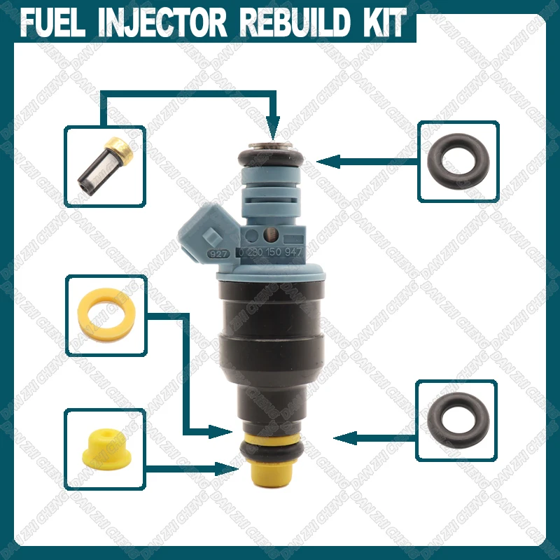 Fuel Injector Service Repair Kit Filters Orings Seals Grommets for Ford Mustang 5.0L 1993-1996 0280150947