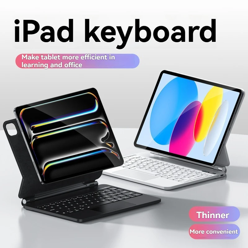 아이패드 프로/에어4 5 6 미아오콩 태블릿 키보드 적용 가능, 5포인트 터치 블루투스 자기 부상 백라이트 휴대용