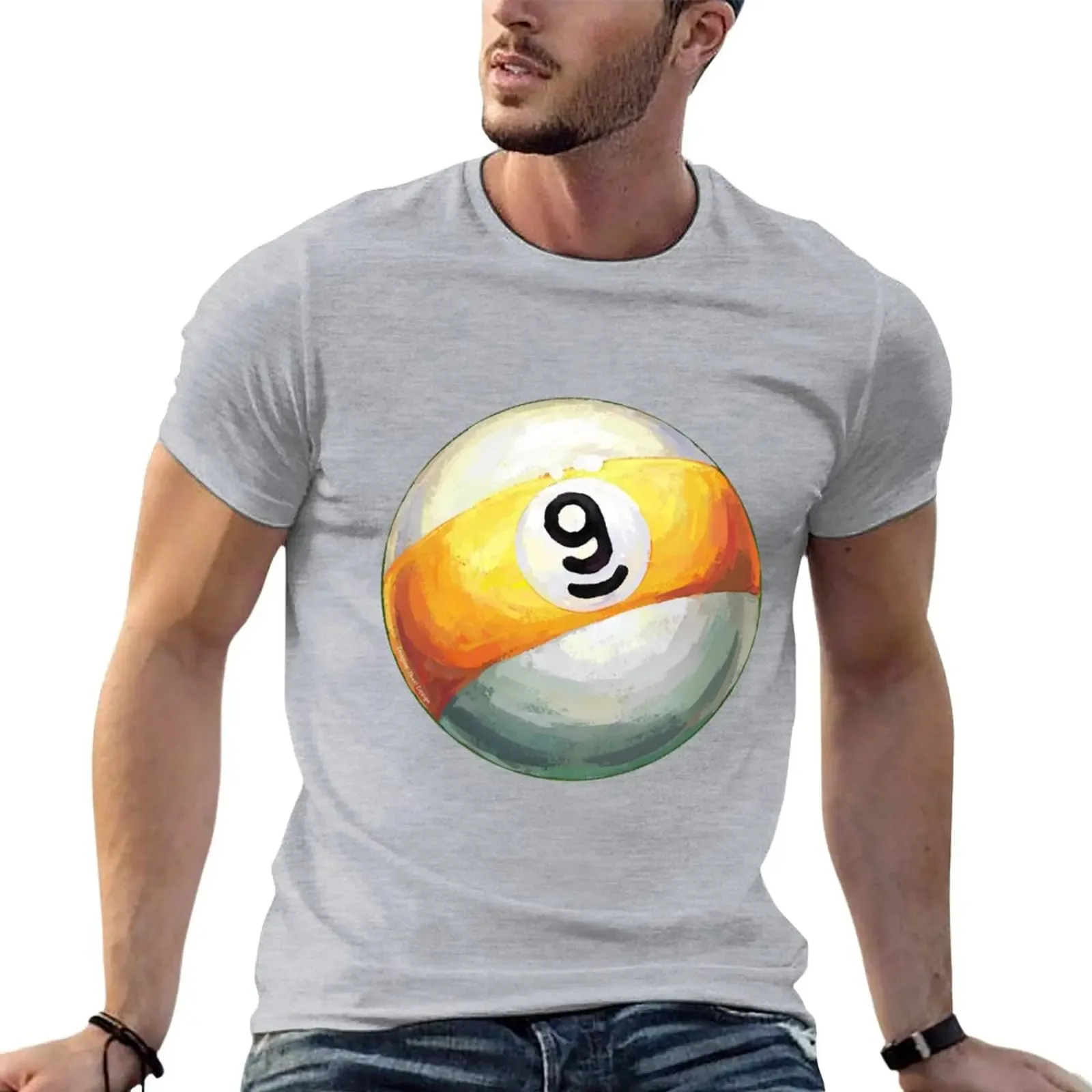 Billiards 9 Ball T-Shirt customized t shirts quick drying shirt vintage t shirt mens white t shirts