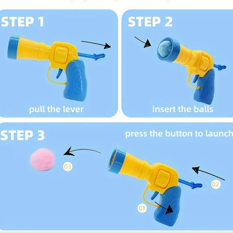 Hot Cat Toy Interactive High Fun Toy Gun 11/21Pcs Plush Ball Launches Quiet High Bounce Ball To Tease The Cat