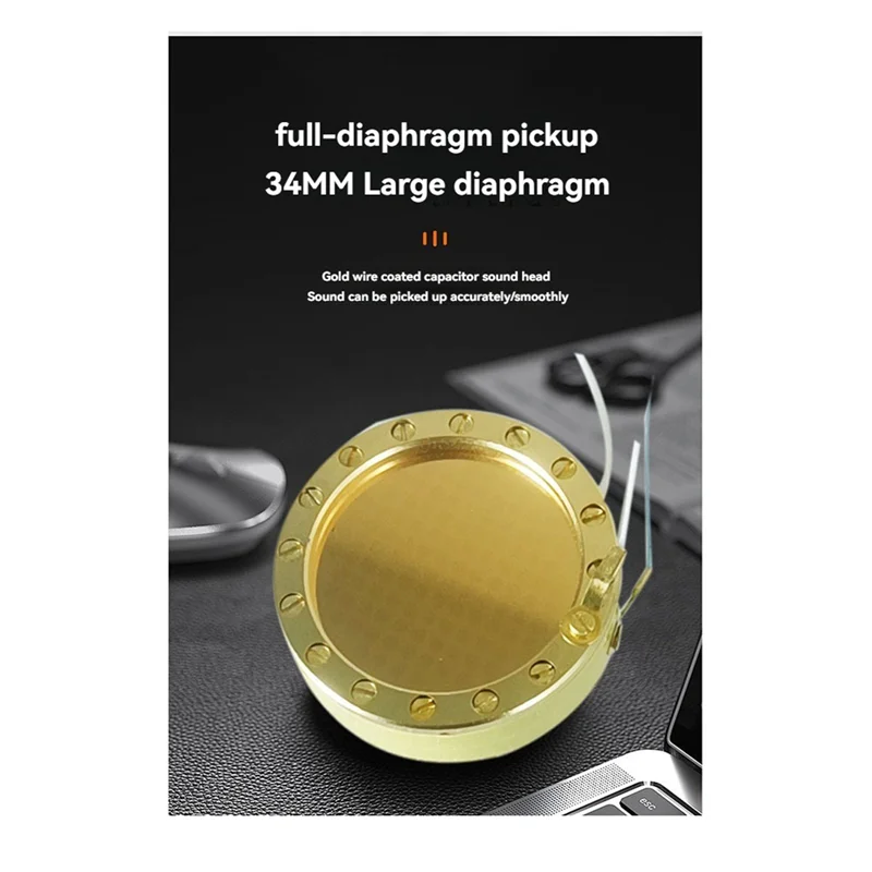 

【Hot Selling Items】2X Microphone Diaphragm Core Capsule Large Diaphragm Condenser Microphone Accessories 34MM For Studio Record