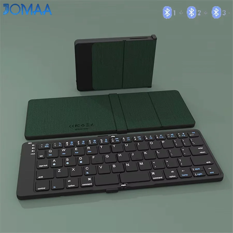Foldable Bluetooth Keyboard Portable Wireless Keyboard,Rechargeable Full Size Ultra Slim Folding Keyboard Compatible IOS Android
