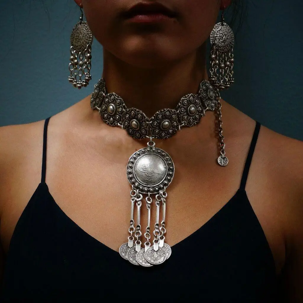 Bohemian Vintage Circle Drop Earrings Moroccan Ethnic Hook Dangles Jewelry,