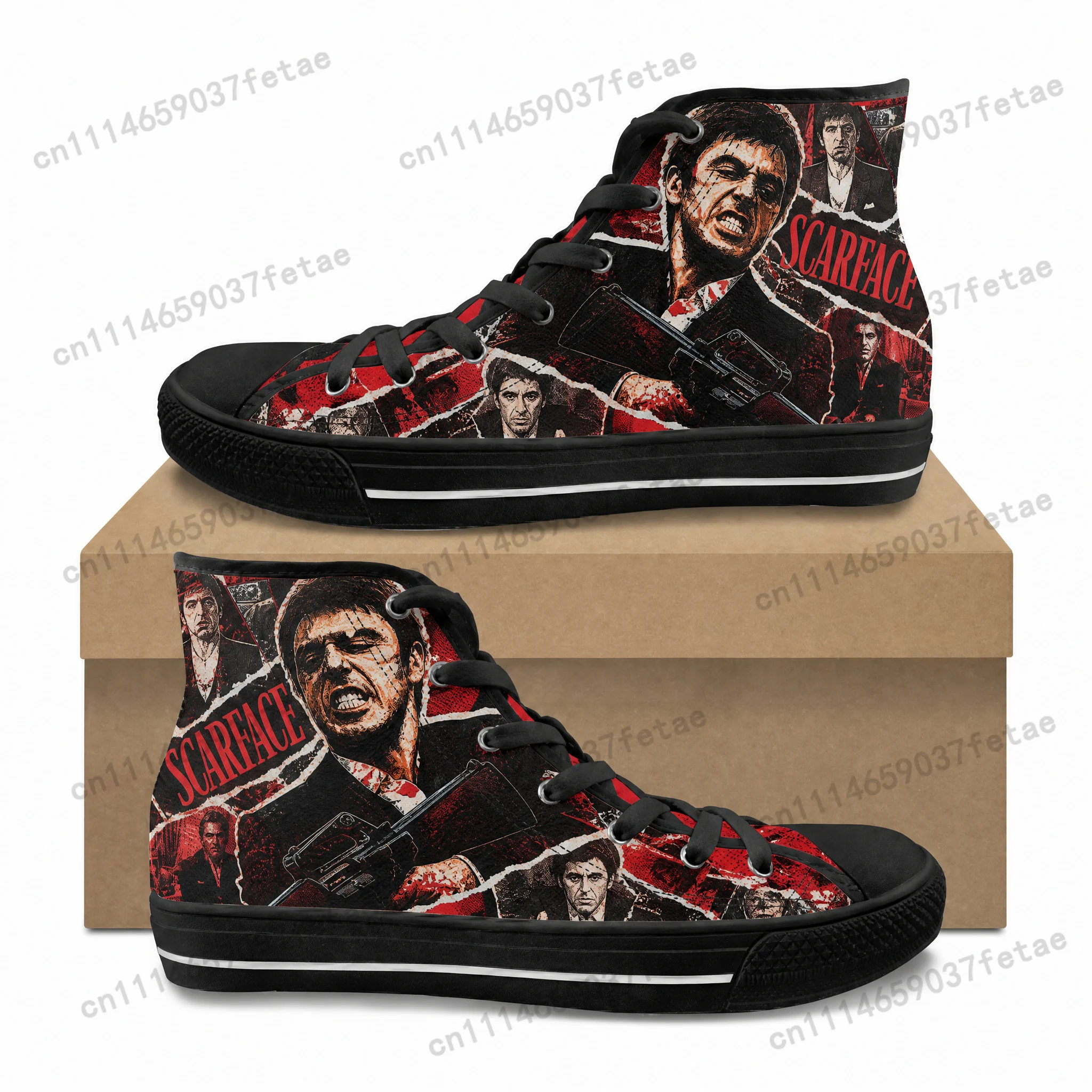 Scarface - Zapatillas Deportivas de Lona de Alta Calidad para Adolescentes, Hombres y Mujeres, Estilo Ghana, para Senderismo, Casuales, Personalizadas