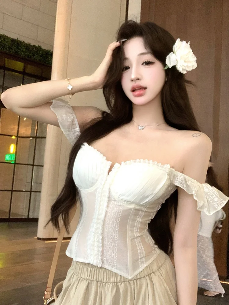 

Белый одно плечо Pure Desire Wrap Chest Уникальный Sli Сексуальная верхняя одежда irt ow Скелет Тонкий сексуальный Lobone Bridesmaid Dr