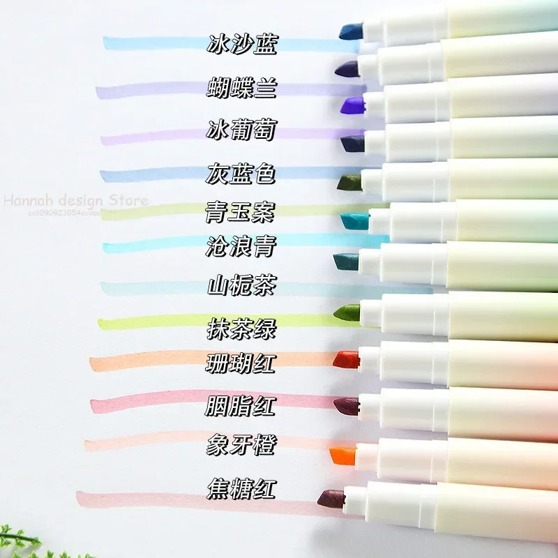 4pcs/set Color Gradient Highlighter Pens Kawaii Stationery Students Marker Pen Drawing Tool Cute School Office Supplies