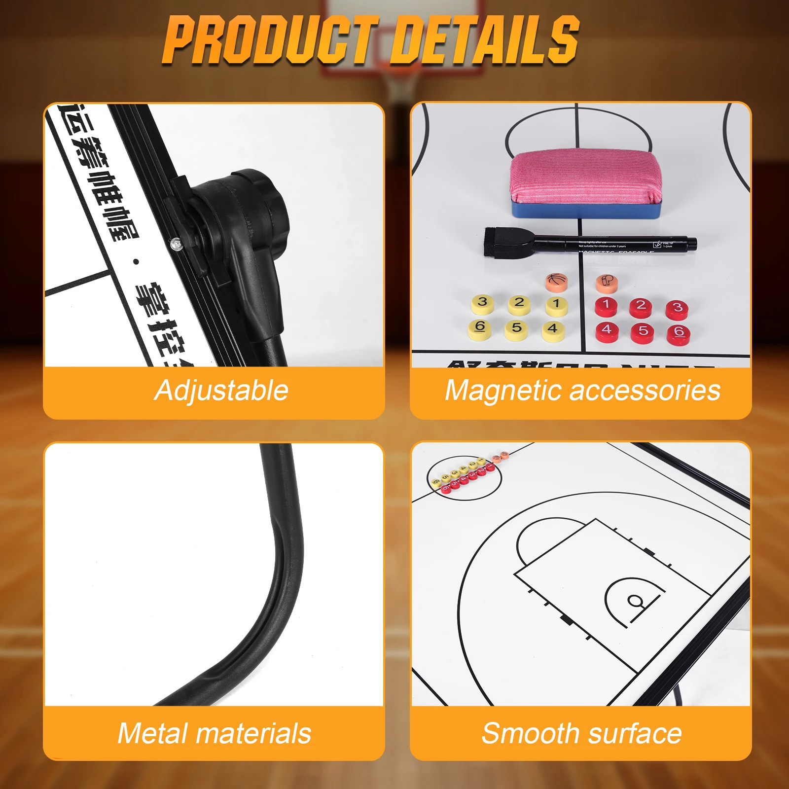 Portable Football Clipboard with Markers Eraser Basketball Playbook Board Multi-Purpose for Basketball Soccer Volleyball Coaches