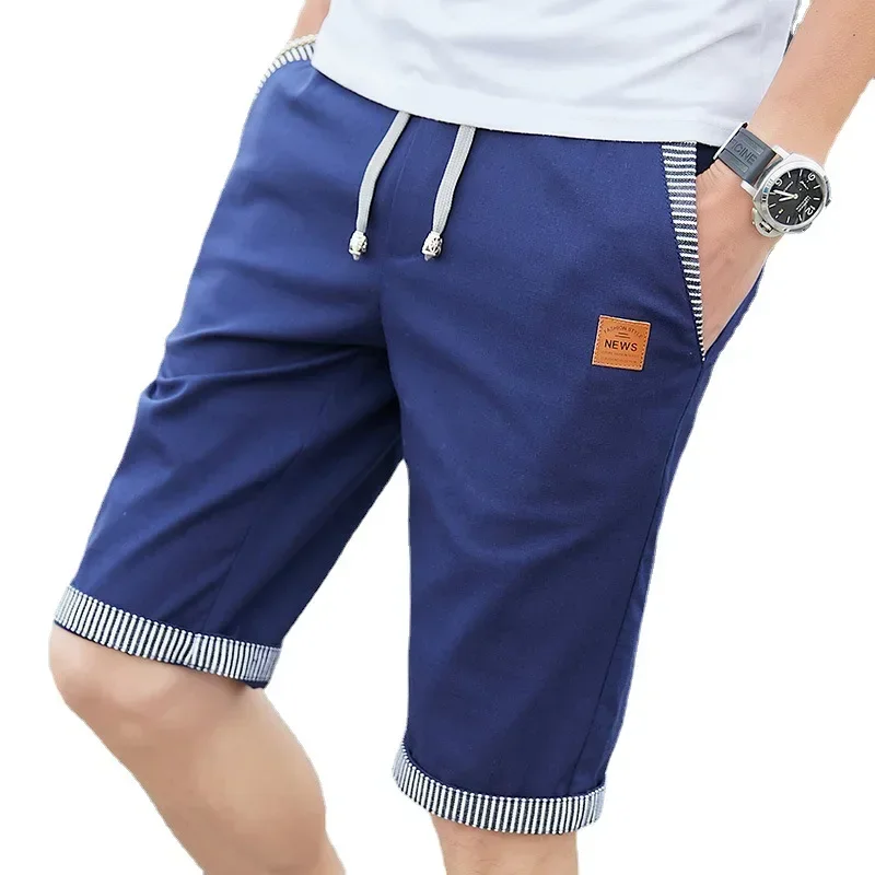 Plus Size Men's Beach Shorts New Summer Shorts Men's Cotton Linen Board Short Pants Men's Casual Drawstring Solid Casual Pants