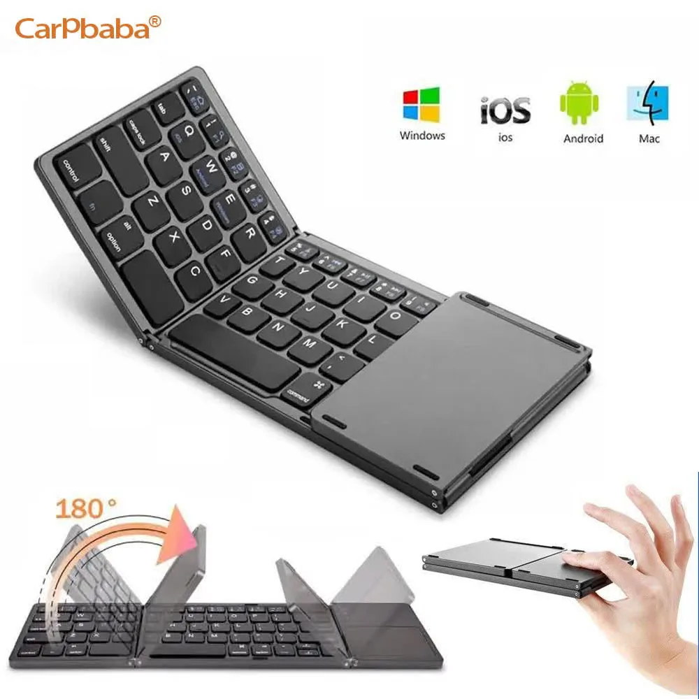 

Складная Bluetooth-клавиатура с тачпадом для IOS Android Windows Office Mini Беспроводная клавиатура для хранения трех систем Универсальная