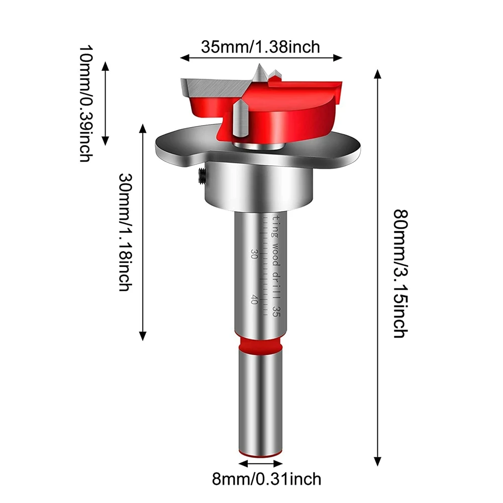 35mm Hinge Jig Drill Guide Sets Door Hinge Drill Hole Cutter Concealed Hinge Jig with Bit Positioner for Furniture Wood