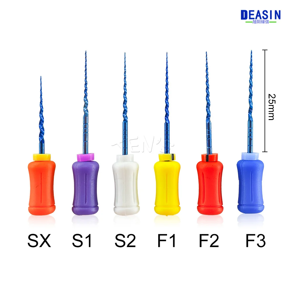 

6Pcs/box Dental Hand Use NITI Files Denspay 21mm/25mm/31mm Super Rotary Files Dentist Root Canal Files Shaping Finishing Tools