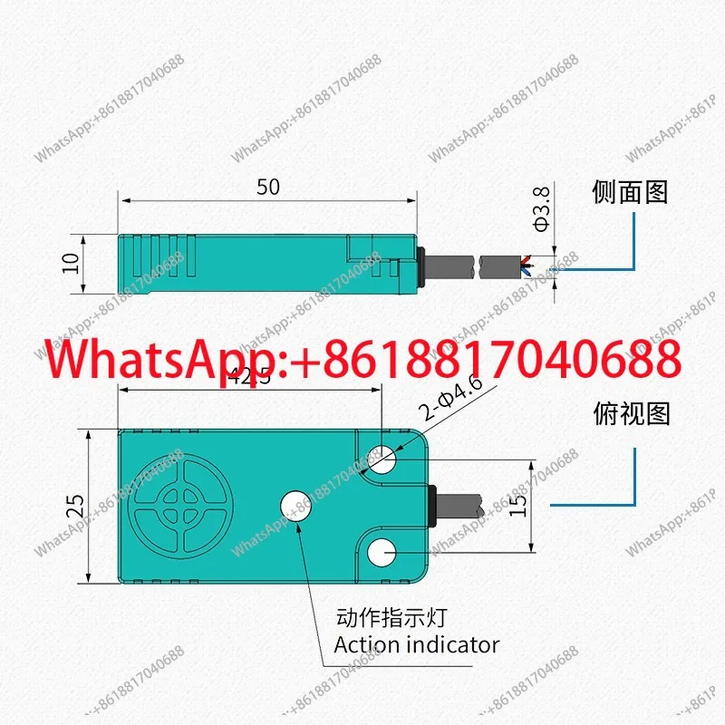 Changde CNTD inductive proximity switch CJF11-06DNA sensor flat sensing distance 6mm
