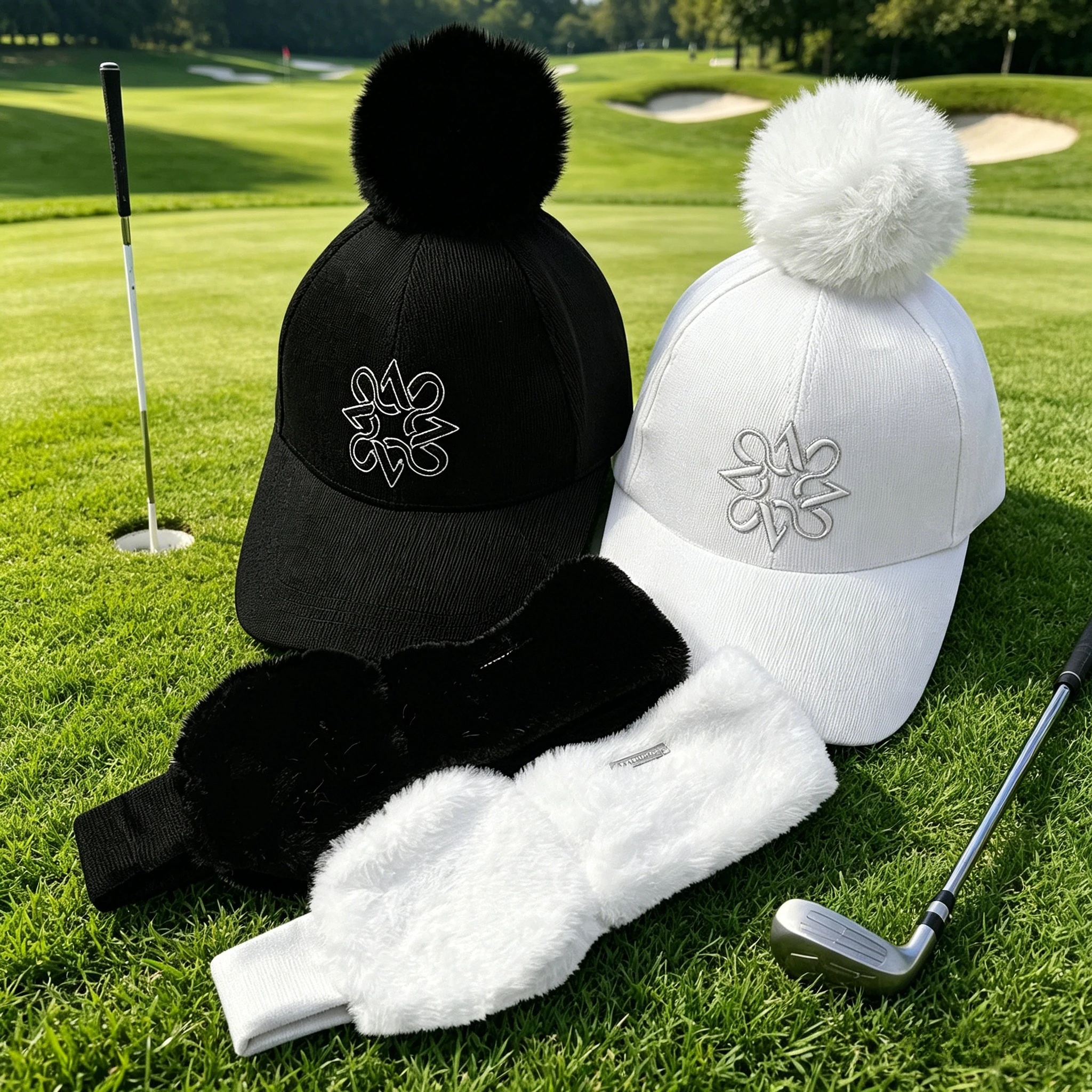 

2026 Autumn Winter Women's Golf Cap with Detachable Pom Pom EarWarmer ComfortableWarm Baseball Cap Stylish Sports Hat for Ladies