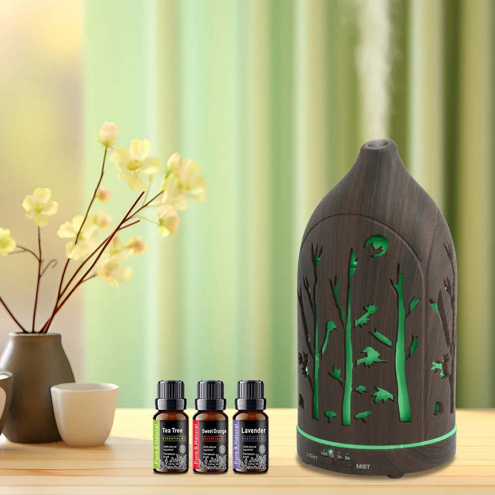 

Тихий ультразвуковой диффузор Whisper с автоматическим отключением включает в себя 3 эфирных масла