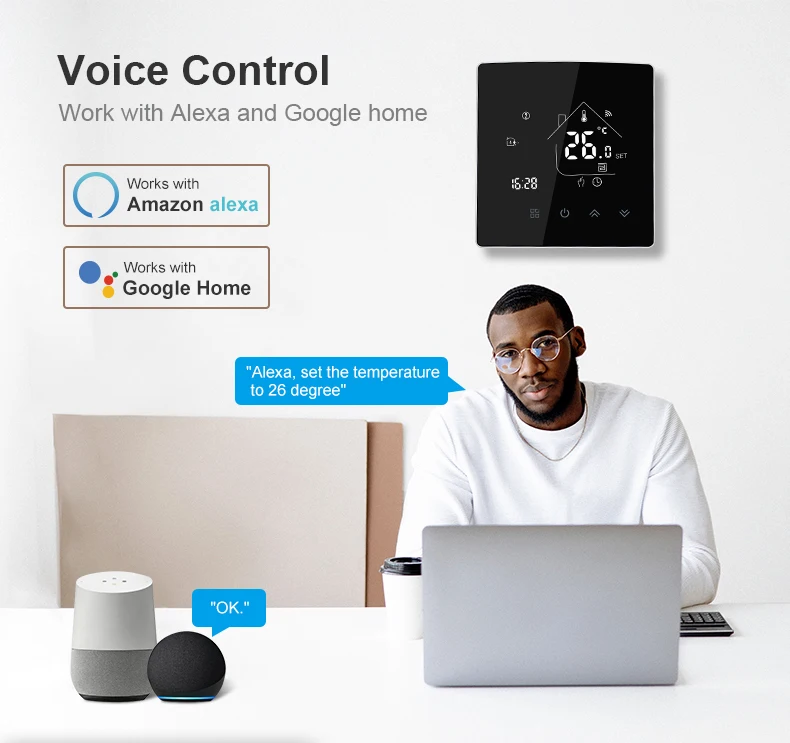 بانداري واي فاي ترموستات لاسلكي وحدة تحكم في درجة حرارة الغرفة الذكية برمجة تسخين المياه ترموستات العمل مع أليكسا جوجل #6