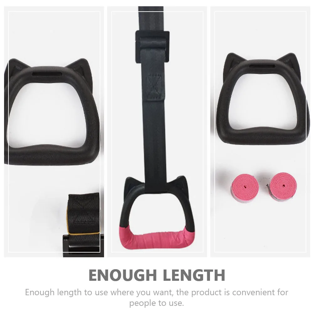 

1Set Gymnastics Rings Adjustable Non-Slip Straps Kids Exercise Equipment Pull Up Rings Home Fitness Training Outdoor Strength