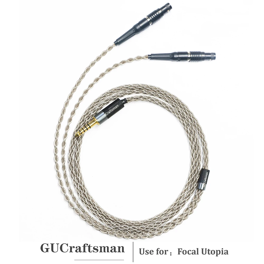 

GUCraftsman 6N Single Crystal Silver Headphone Replacement Cables for Focal Utopia