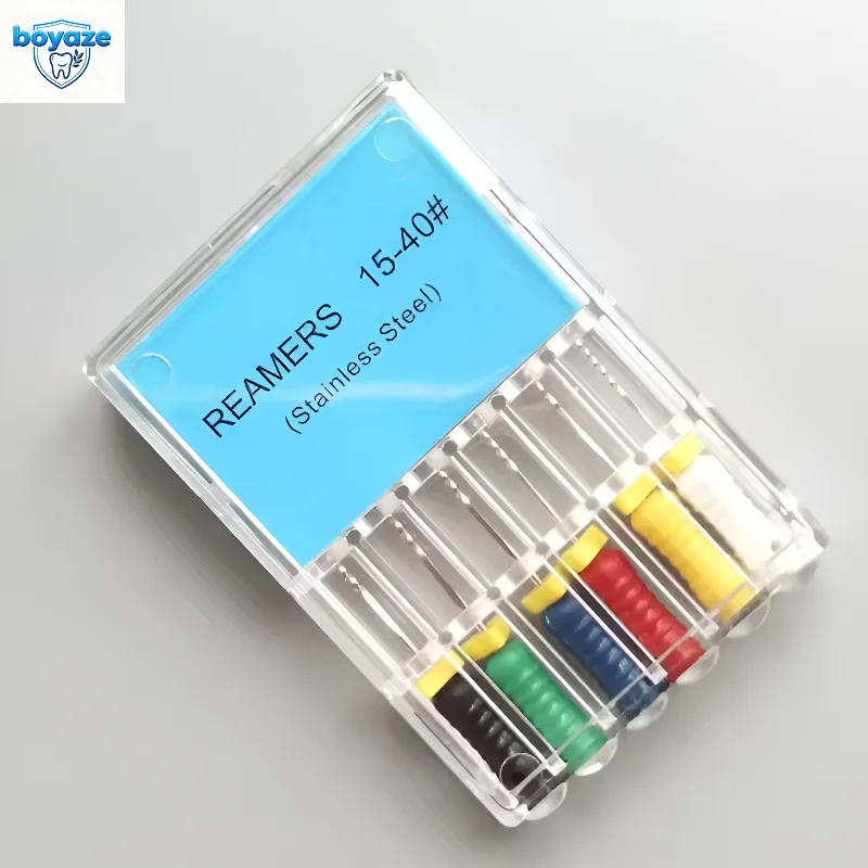 10Box  Endodoncia Endo REAMERS #6 #8 #10 #15 #20 #25 #30 #15-40 #45-80 Dental Stainless Root Canal Hand Durable 25MM Easyinsmile