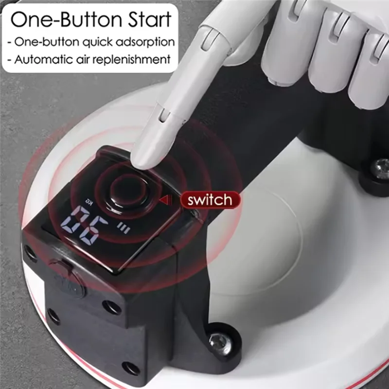 ABLL-Smart Display 6 بوصة كوب شفاط المكنسة الكهربائية 200 كجم تحميل الثقيلة بلاط رافع للزجاج بطارية 2000 مللي أمبير مع صندوق تخزين